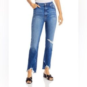 Jonathan Simkhai River High Rise straight Jeans in distressed Atlantic blue 27